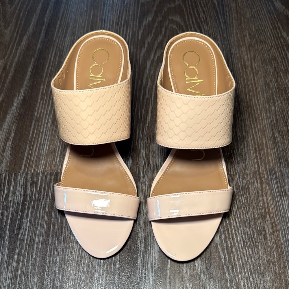 Calvin Klein Cecily Nude Slip On Mule
